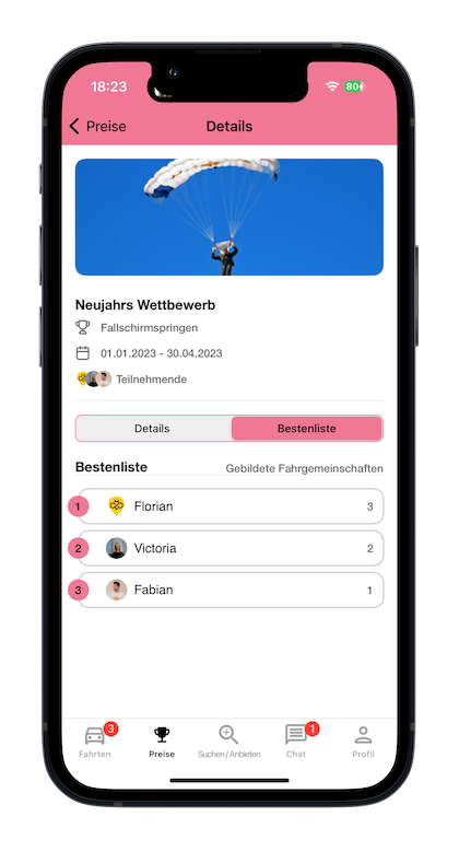 Get rewarded for active use of the app