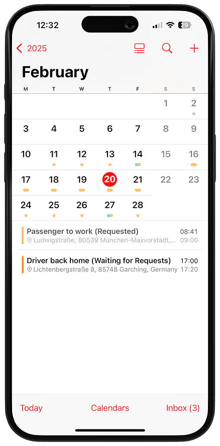 Calendar Integration screenshot